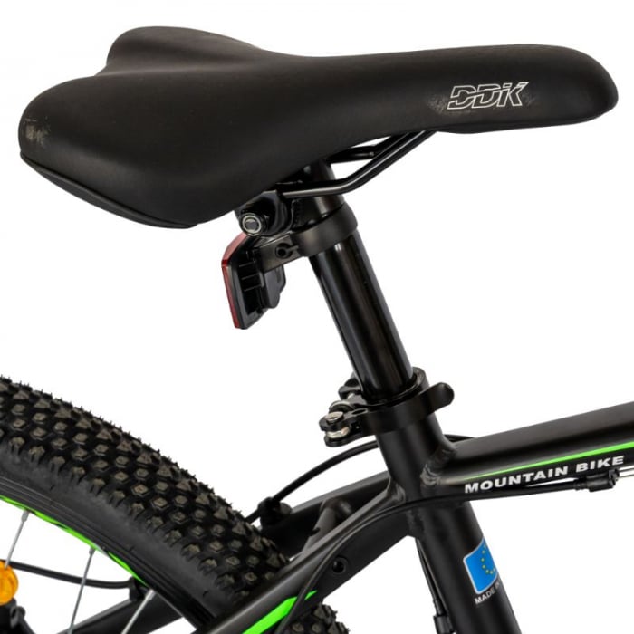 Bicicleta MTB-HT Carpat, Shimano Tourney TY-300, 21 Viteze, Cadru Aluminiu, Roti 24 Inch, Frane pe Disc, Carpat CSC24/99A, culoare Negru cu Design Verde [3]