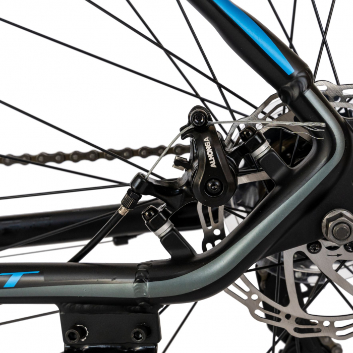 Bicicleta MTB-HT Carpat, Shimano Tourney TY-300, 21 Viteze, Cadru Aluminiu, Roti 27.5 Inch, Frane pe Disc,Carpat CSC27/57C, Negru cu Design Albastru [5]