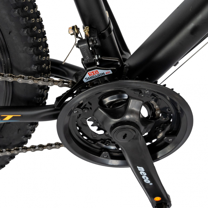 Bicicleta MTB-HT Carpat, Shimano Tourney TY-300, 21 Viteze, Cadru Aluminiu, Roti 27.5 Inch, Frane pe Disc,Carpat CSC27/57C, Negru cu Design Portocaliu [6]