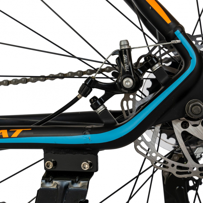 Bicicleta MTB-HT Carpat, Shimano Tourney TY-300, 21 Viteze, Cadru Aluminiu, Roti 29 Inch, Frane pe Disc,Carpat CSC29/57C, Negru cu Design Portocaliu [5]