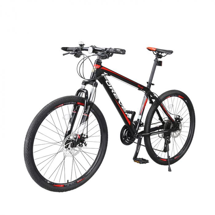 Bicicleta MTB-HT Forever F24T1B, roata 24", cadru aluminiu, 27 viteze, culoare negru/rosu [3]