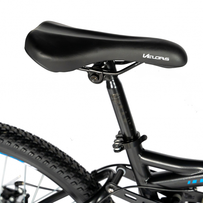 Bicicleta MTB-HT Velors, Shimano Tourney TZ500D, 18 Viteze, Roti 26 Inch, Frane pe Disc,Velors CSV26/60D, Cadru Negru cu Design Albastru [3]