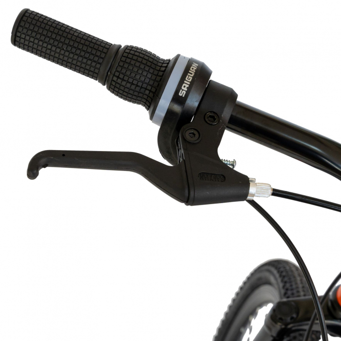 Bicicleta MTB-HT Velros,Saiguan Revoshift18 Viteze, Roti 24 Inch, Frane Disc, Velors Poseidon CSV24/09A, Portocaliu cu Design Alb/Negru [6]