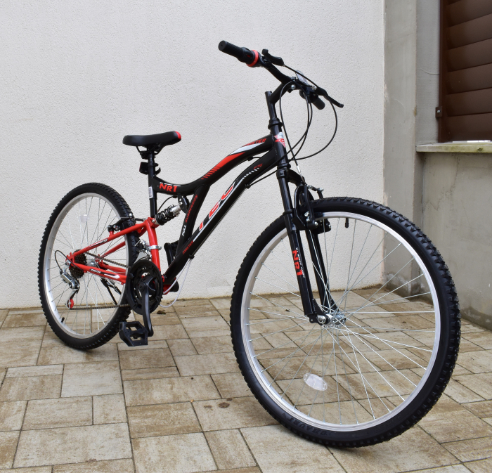 Bicicleta MTB Tec Master full suspensie, roata 26", culoare Negru/Rosu [2]
