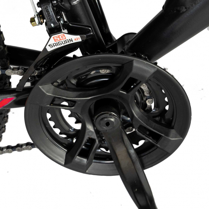 Bicicleta munte, dubla suspensie, RICH R2649A, roata 26", frana V-Brake, 18 viteze, negru / rosu [5]