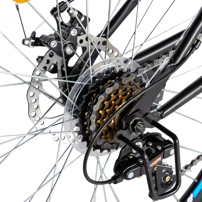 Bicicleta munte, dubla suspensie, RICH R2750D, roata 27.5", frana disc, 18 viteze, negru/albastru [3]