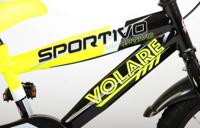 Bicicleta pentru baieti Volare Sportivo, 16 inch, culoare Negru/Galben neon, frana de mana fata - spate [5]