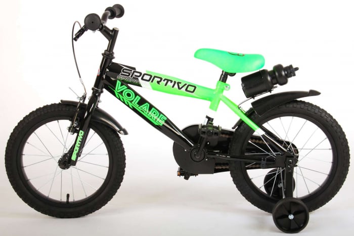 Bicicleta pentru baieti Volare Sportivo, 16 inch, culoare Verde neon/Negru, frana de mana fata - spate [15]