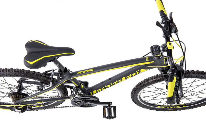 Bicicleta pentru copii MTB 24 inch Leader Fox Spider Boy negru galben [3]