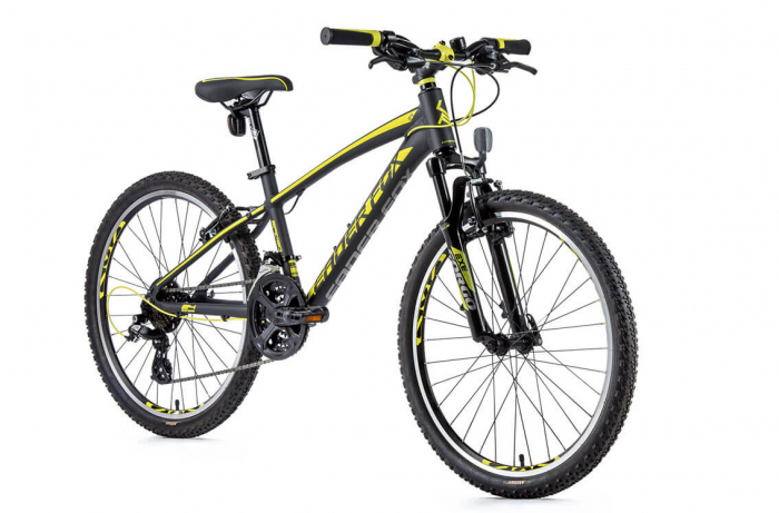 Bicicleta pentru copii MTB 24 inch Leader Fox Spider Boy negru galben [2]