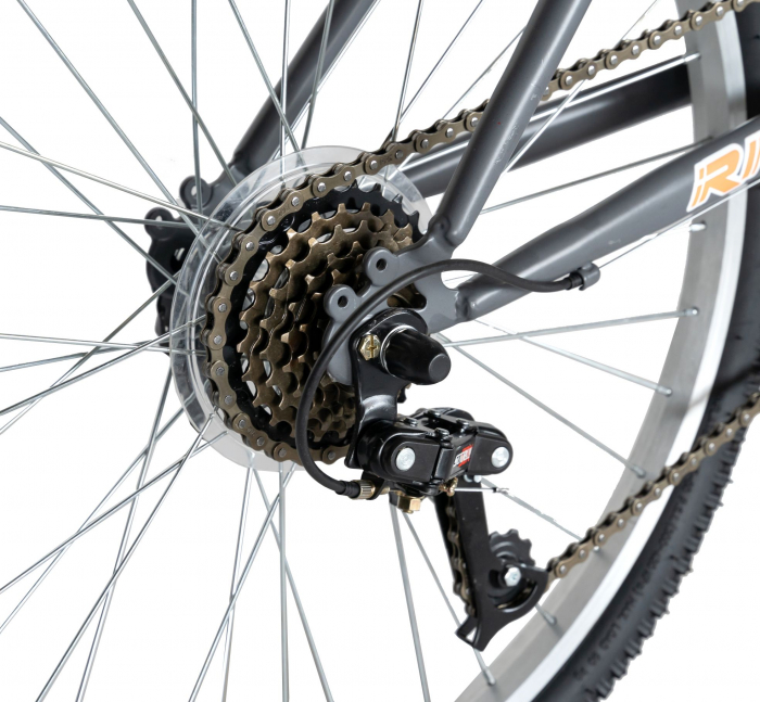 Bicicleta TREKKING 24" RICH R2430A, 6 viteze, culoare gri/portocaliu [6]