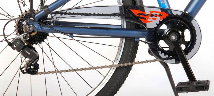 Bicicleta Volare Cross, 26 inch, 7 trepte, culoare albastru inchis / portocaliu, Prime Collection, frana de mana fata - spate [6]