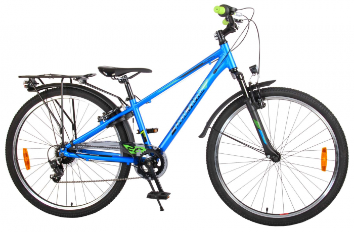 Bicicleta Volare Cross, 26 inch, 7 trepte, culoare albastru/verde, Prime Collection, frana de mana fata - spate [2]