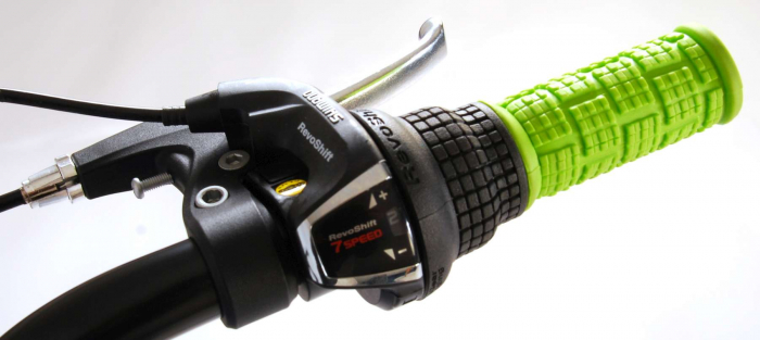 Bicicleta Volare Cross, 26 inch, 7 trepte, culoare albastru/verde, Prime Collection, frana de mana fata - spate [10]