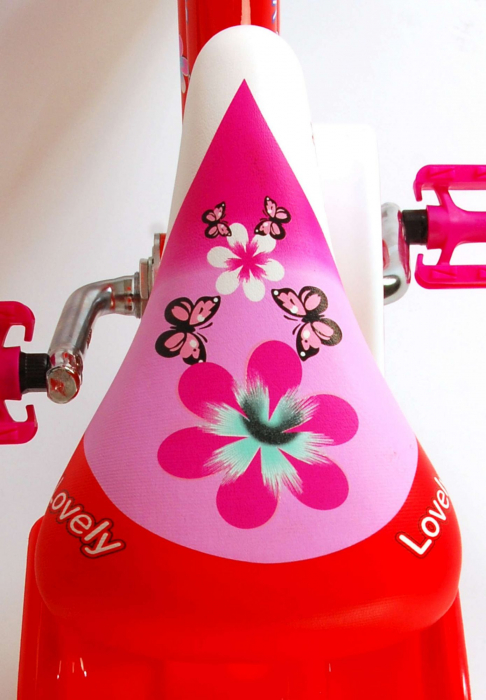 Bicicleta Volare Lovely pentru fete, 12 inch, culoare rosu/alb, frana de mana + contra [9]
