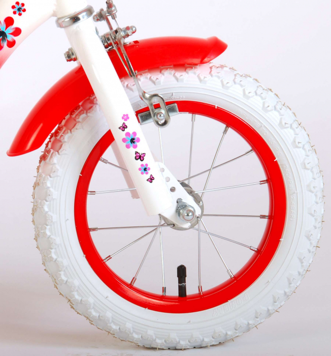 Bicicleta Volare Lovely pentru fete, 12 inch, culoare rosu/alb, frana de mana + contra [4]