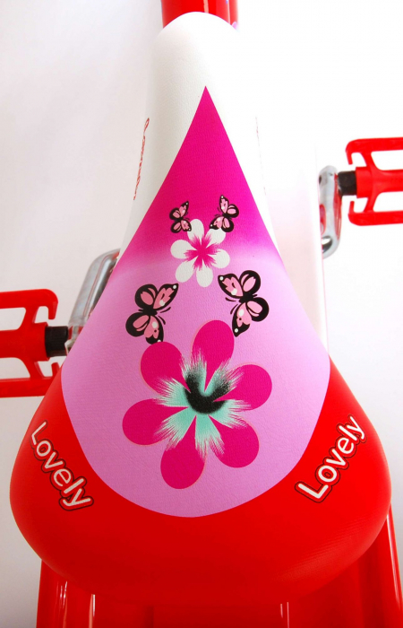 Bicicleta Volare Lovely pentru fete, 14 inch, culoare Rosu/Alb, frana de mana + contra [7]