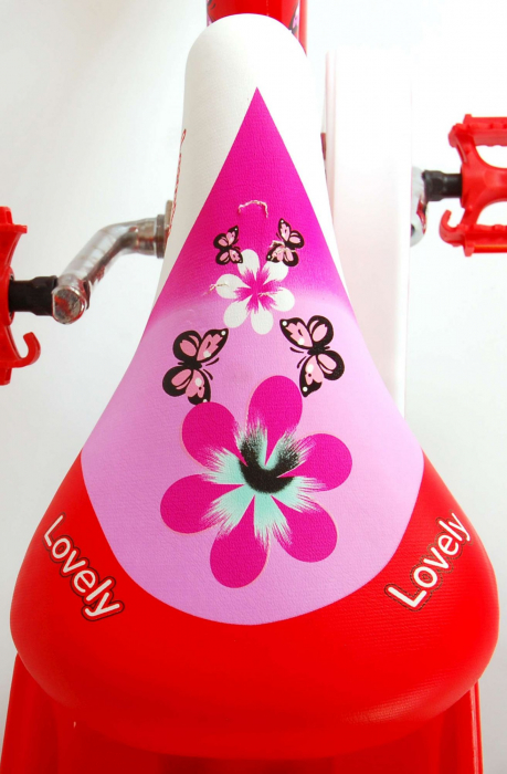 Bicicleta Volare Lovely pentru fete, 16 inch, culoare Rosu/Alb, frana de mana + contra [9]