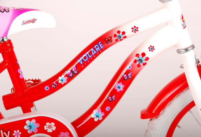 Bicicleta Volare Lovely pentru fete, 16 inch, culoare Rosu/Alb, frana de mana + contra [7]