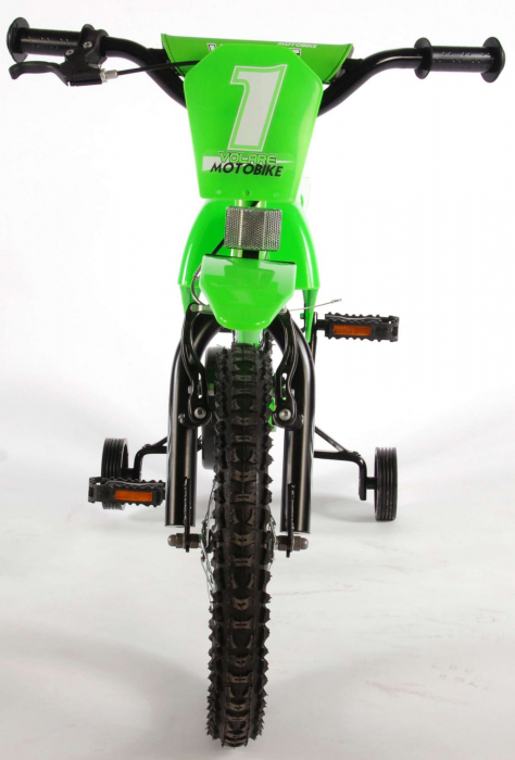 Bicicleta Volare Motobike pentru baieti, 16 inch, culoare Verde, frana de mana + contra [7]