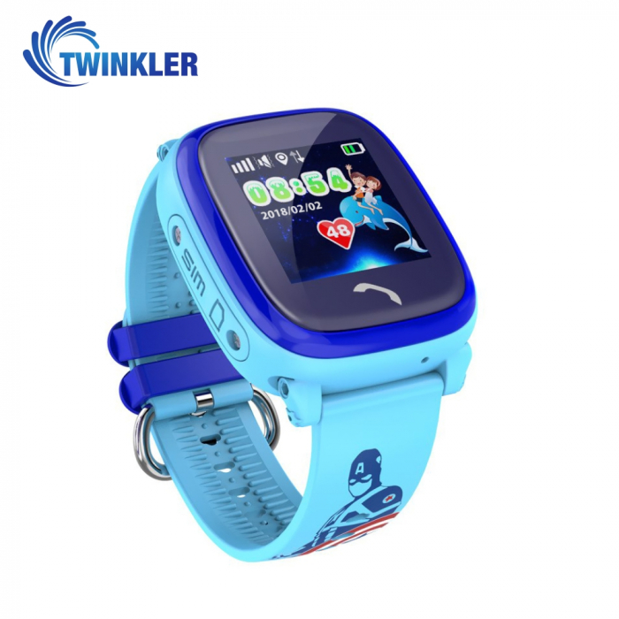 Ceas Smartwatch Pentru Copii Twinkler TKY-DF25 cu Functie Telefon, Localizare GPS, Pedometru, SOS, IP54 ; Albastru, Cartela SIM Cadou [2]