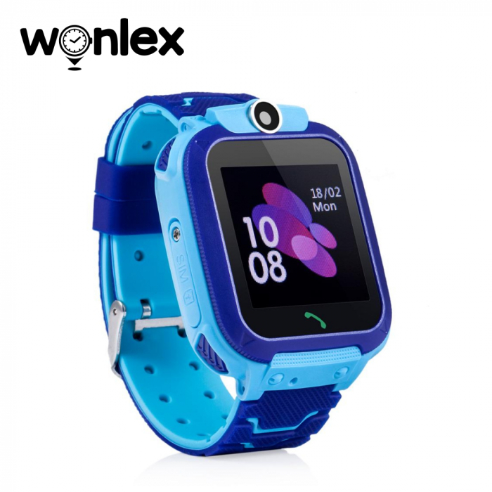 Ceas Smartwatch Pentru Copii Wonlex GW600S cu Functie Telefon, Localizare GPS, Monitorizare somn, Camera, Pedometru, SOS, IP54 ; Albastru, Cartela SIM Cadou [2]