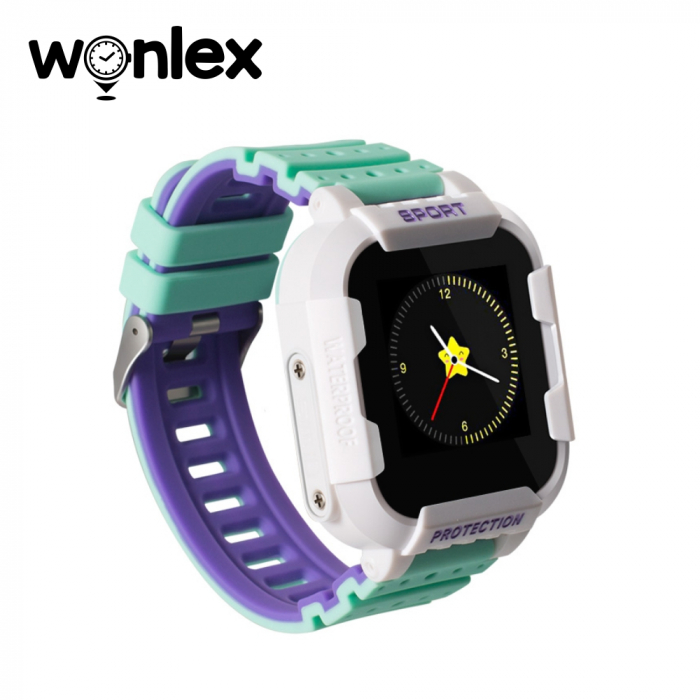 Ceas Smartwatch Pentru Copii Wonlex KT03 cu Functie Telefon, Localizare GPS, Camera, Pedometru, SOS, IP54 ; Alb ; Verde, Cartela SIM Cadou [3]