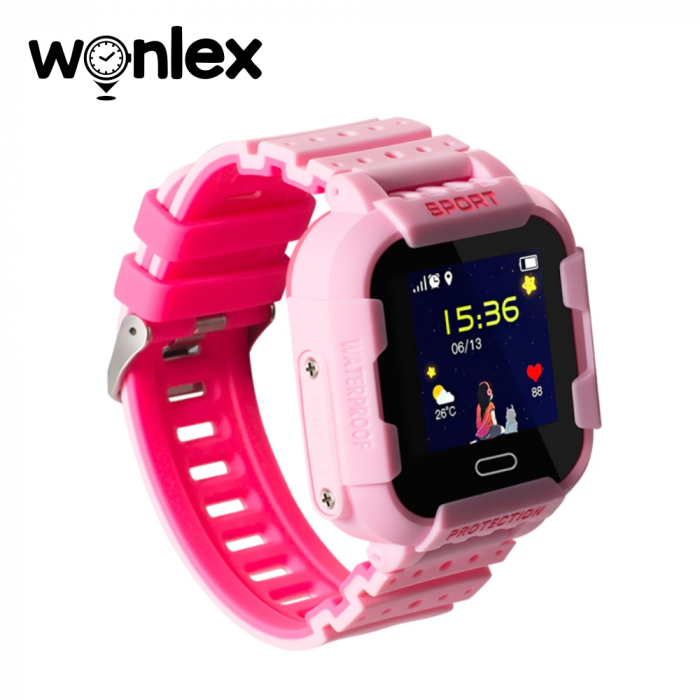 Ceas Smartwatch Pentru Copii Wonlex KT03 cu Functie Telefon, Localizare GPS, Camera, Pedometru, SOS, IP54 ; Roz, Cartela SIM Cadou [3]