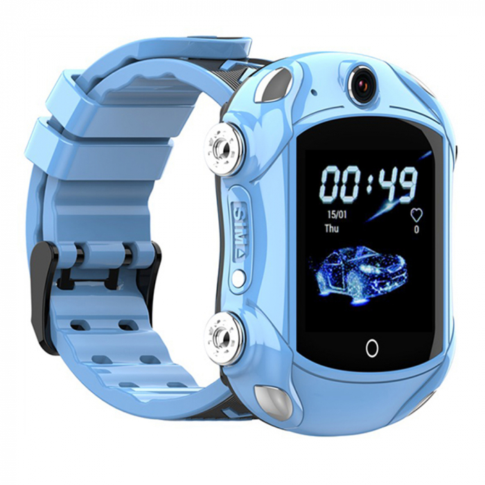 Ceas Smartwatch Pentru Copii, Wonlex KT14, Supercar, Albastru, SIM card, 4G, Rezistent la stropi accidentali IP54, Apel video [3]
