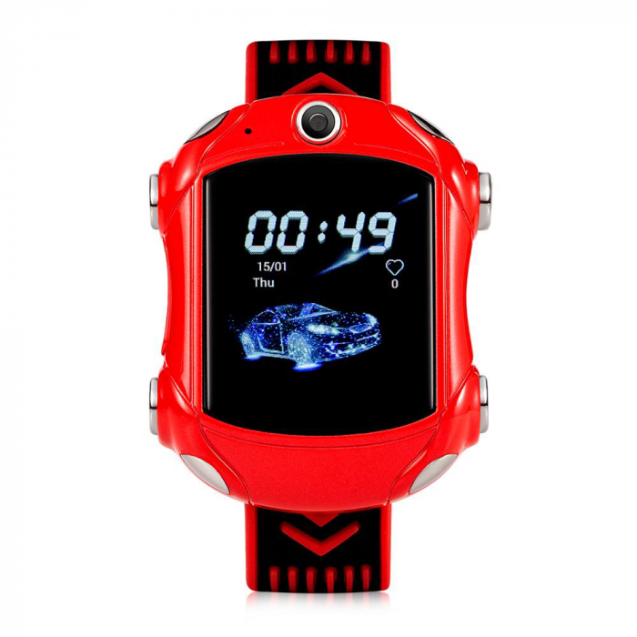 Ceas Smartwatch Pentru Copii, Wonlex KT14, Supercar, Rosu, SIM card, 4G, Rezistent la stropi accidentali IP54, Apel video [2]