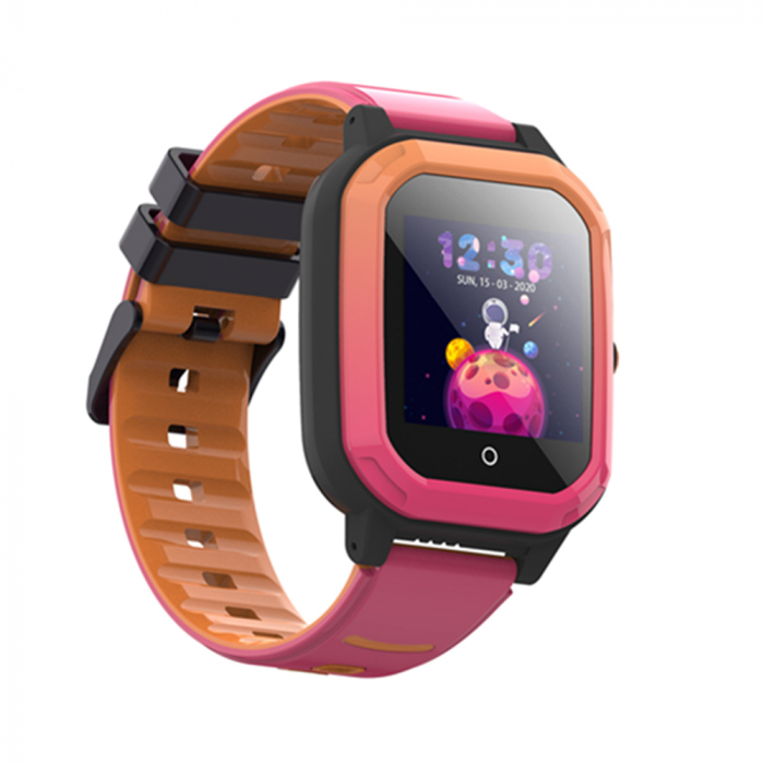 Ceas Smartwatch Pentru Copii, Wonlex KT20, Roz, SIM card, 4G, Rezistent la apa IP54, Apel video [1]