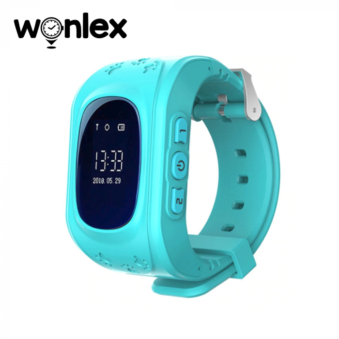 Ceas Smartwatch Pentru Copii Wonlex Q50 cu Functie Telefon, Localizare GPS, Pedometru, SOS ; Turcoaz, Cartela SIM Cadou [1]