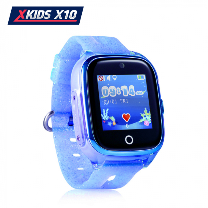Ceas Smartwatch Pentru Copii Xkids X10 cu Functie Telefon, Localizare GPS, Apel monitorizare, Camera, Pedometru, SOS, IP54, Albastru, Cartela SIM Cadou [2]