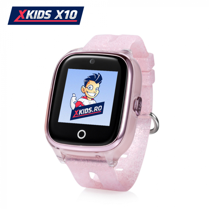 Ceas Smartwatch Pentru Copii Xkids X10 cu Functie Telefon, Localizare GPS, Apel monitorizare, Camera, Pedometru, SOS, IP54, Roz Pal, Cartela SIM Cadou, Meniu romana [1]
