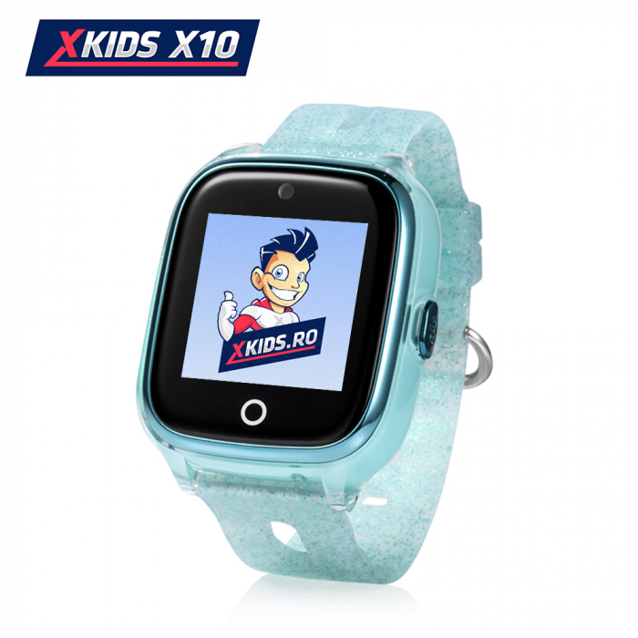 Ceas Smartwatch Pentru Copii Xkids X10 cu Functie Telefon, Localizare GPS, Apel monitorizare, Camera, Pedometru, SOS, IP54, Turcoaz, Cartela SIM Cadou, Meniu romana [1]