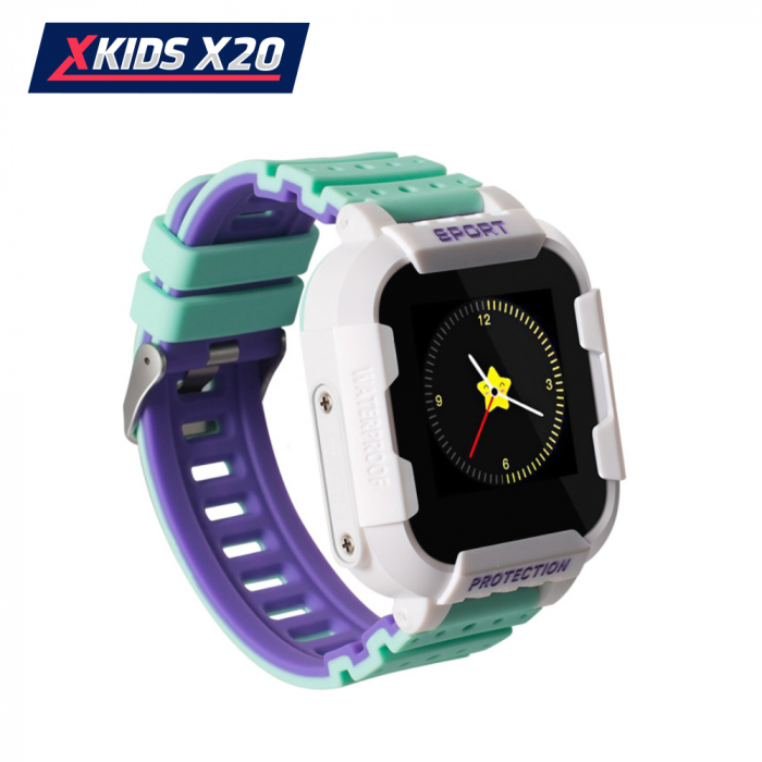 Ceas Smartwatch Pentru Copii Xkids X20 cu Functie Telefon, Localizare GPS, Apel monitorizare, Camera, Pedometru, SOS, IP54, Incarcare magnetica, Alb ; Verde, Cartela SIM Cadou [3]
