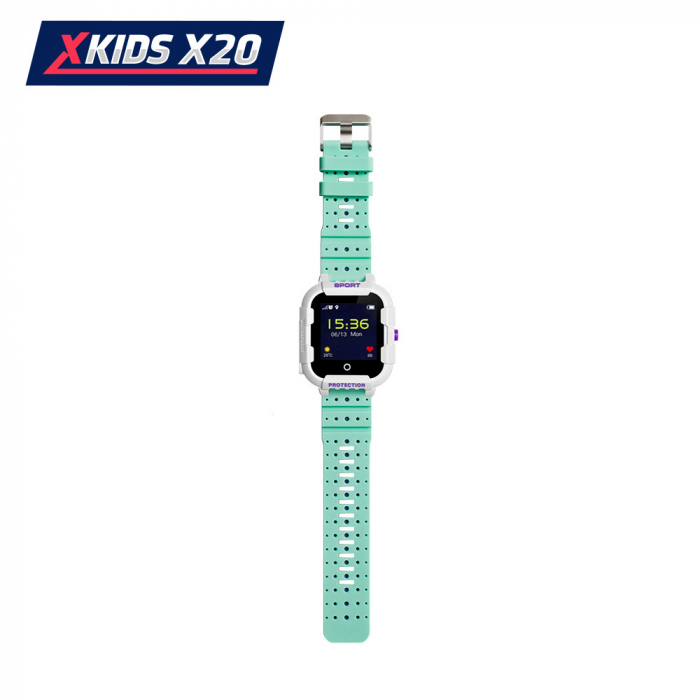 Ceas Smartwatch Pentru Copii Xkids X20 cu Functie Telefon, Localizare GPS, Apel monitorizare, Camera, Pedometru, SOS, IP54, Incarcare magnetica, Alb ; Verde, Cartela SIM Cadou [4]