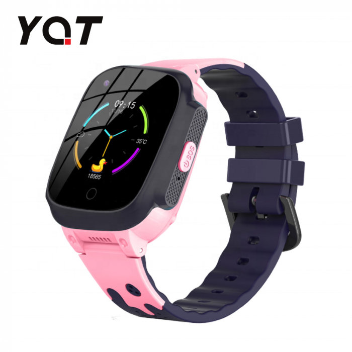 Ceas Smartwatch Pentru Copii YQT T8 cu Functie Telefon, Apel video, Localizare GPS, Istoric traseu, Pedometru, Apel de Monitorizare, Camera, Android, 4G, Roz, Cartela SIM Cadou [1]