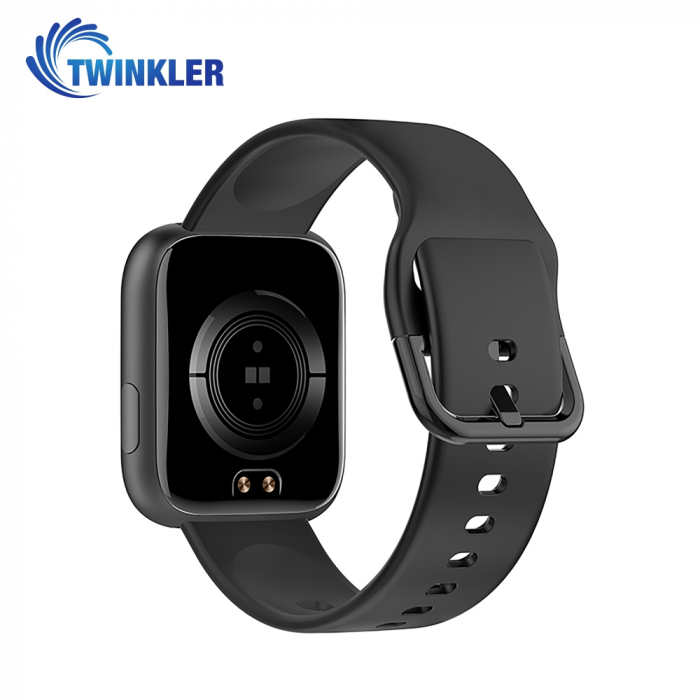 Ceas Smartwatch Twinkler TKY-P4 Silicon cu functie de monitorizare ritm cardiac, Tensiune arteriala, Nivel oxigen, Distanta parcursa, Afisare mesaje, Prognoza meteo, Negru [2]