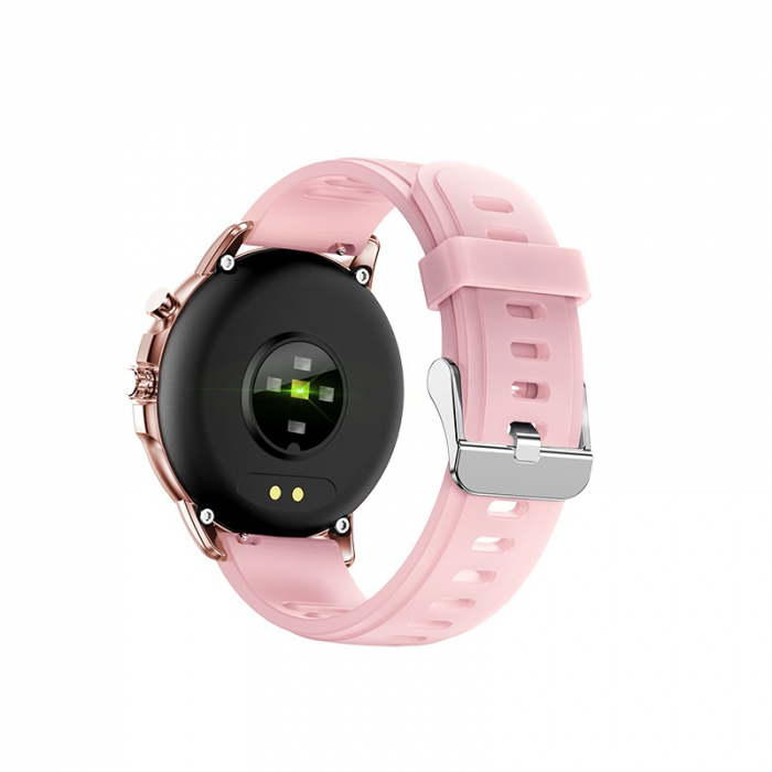Ceas smartwatch, Twinkler TKY-S02, Roz-Auriu, Functie masurarea ritmului cardiac, Rezistenta la apa IP54, 23 moduri sportive [2]