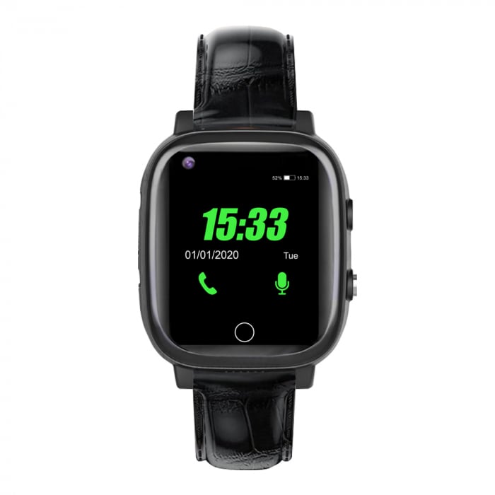 Ceas smartwatch YQT T5S, 4G, Negru, Masurarea temperaturii, Pedometru, Verificare istoric, Alarma, Lanterna [3]