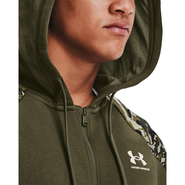 Hanorac barbati Under Armour FLC Camo Script FZ verde/negru L [3]