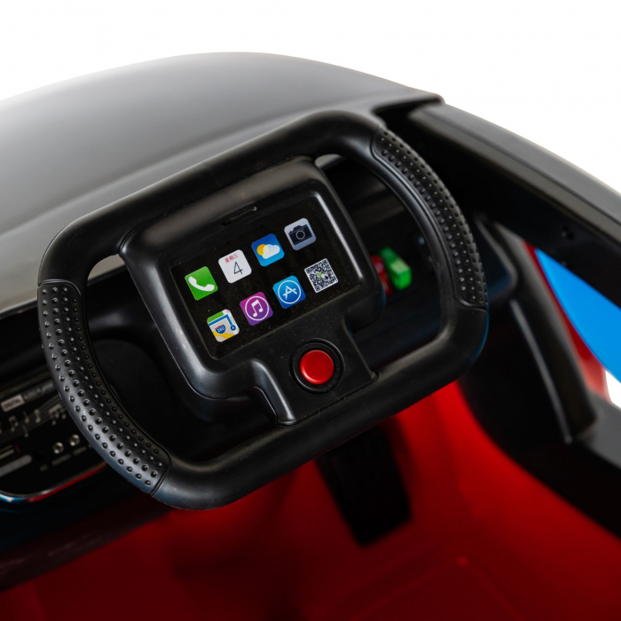 Masinuta electrica cu lumini LED pentru copii, telecomanda, player muzica USB si lumini, culoare rosu [5]