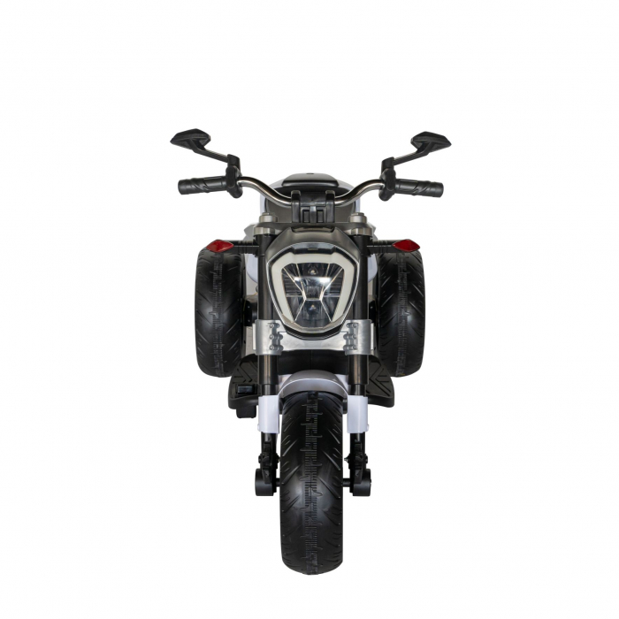 Motocicleta electrica copii Rich Baby cu acumulator, muzica si lumini, culoare alb/negru [3]
