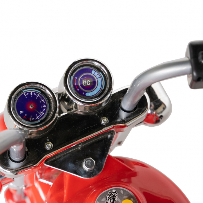 Motocicleta electrica copii Rich Baby cu acumulator, muzica si lumini, culoare rosu [8]