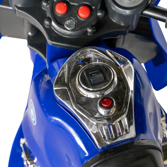 Motocicleta electrica copii Rich Baby cu baterie, muzica si girofar, culoare albastru [8]