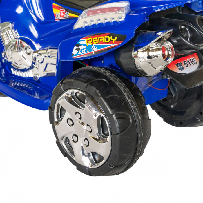Motocicleta electrica copii Rich Baby cu baterie, muzica si girofar, culoare albastru [6]
