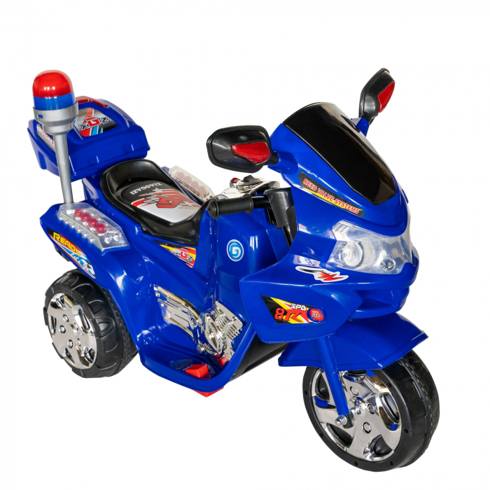 Motocicleta electrica copii Rich Baby cu baterie, muzica si girofar, culoare albastru [2]