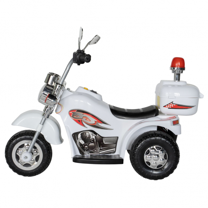 Motocicleta electrica Rich Baby copii cu acumulator, muzica si lumini, culoare alb [4]