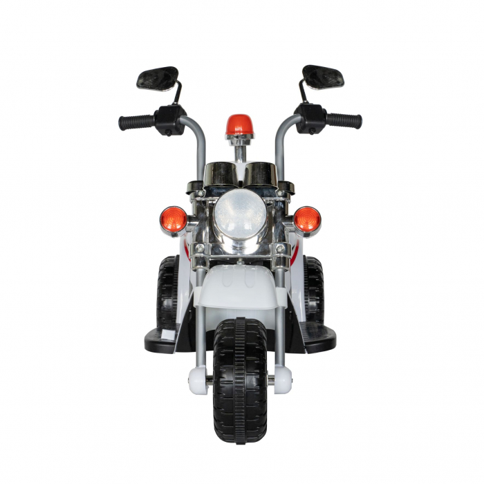 Motocicleta electrica Rich Baby copii cu acumulator, muzica si lumini, culoare alb [3]